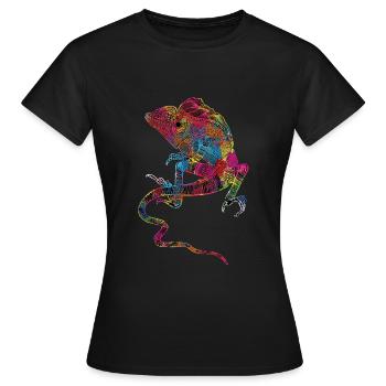 Iguane Asie - T-shirt Femme - noir - Devant - AI Model Female 172 dark (172cm)