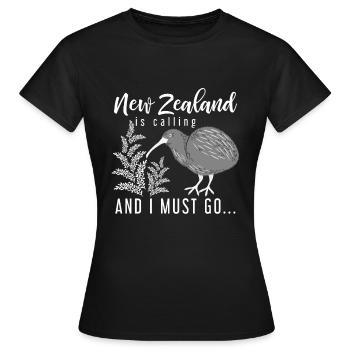 Neuseeland Kiwi Neuseeländer - Frauen T-Shirt - Schwarz - Vorne - AI Model Female 172 dark (172cm)