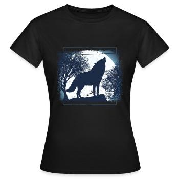 Wolf Rudel Tiere - Frauen T-Shirt - Schwarz - Vorne - AI Model Female 172 dark (172cm)
