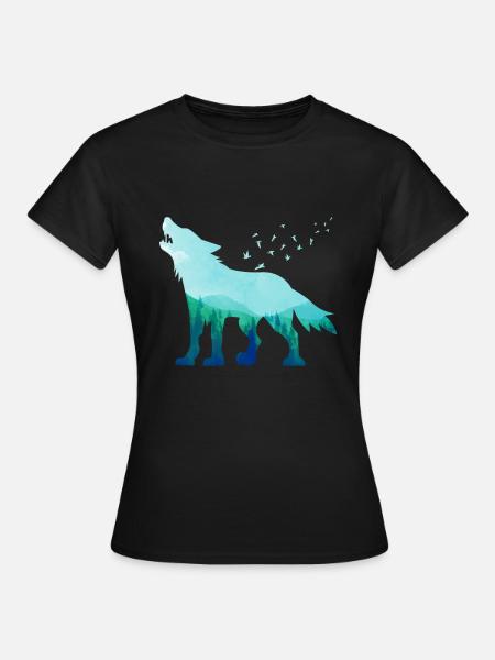 Wolf - Frauen T-Shirt - Schwarz