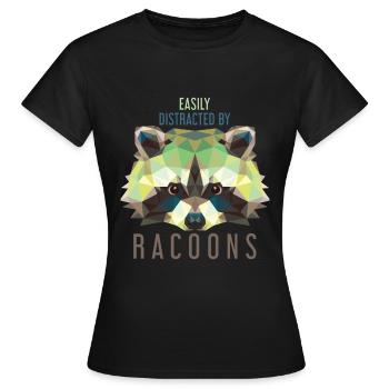 Waschbär Kinder Bandit - Frauen T-Shirt - Schwarz - Vorne - AI Model Female 172 dark (172cm)