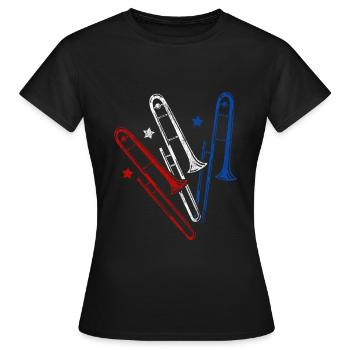 Trombone - T-shirt Femme - noir - Devant - AI Model Female 172 dark (172cm)