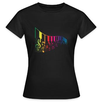 Mélodie de piano - T-shirt Femme - noir - Devant - AI Model Female 172 dark (172cm)