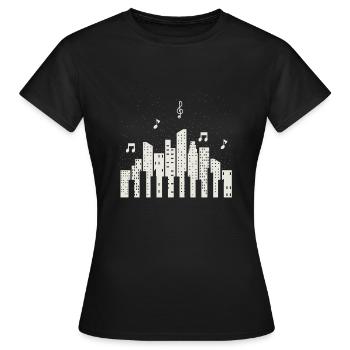 Klavier mUsik Klassische Musik - Frauen T-Shirt - Schwarz - Vorne - AI Model Female 172 dark (172cm)