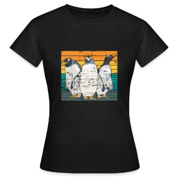 Pingouin animal Antarctique - T-shirt Femme - noir - Devant - AI Model Female 172 dark (172cm)