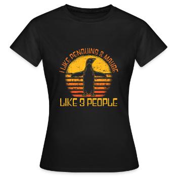 manchot - T-shirt Femme - noir - Devant - AI Model Female 172 dark (172cm)