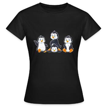 Pinguin Antarktis - Frauen T-Shirt - Schwarz - Vorne - AI Model Female 172 dark (172cm)