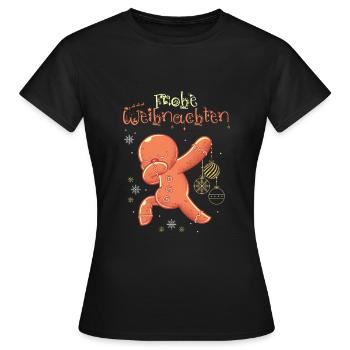 Lebkuchenmann - Frauen T-Shirt - Schwarz - Vorne - AI Model Female 172 dark (172cm)