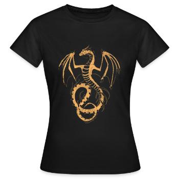 Fantaisie de dragon - T-shirt Femme - noir - Devant - AI Model Female 172 dark (172cm)