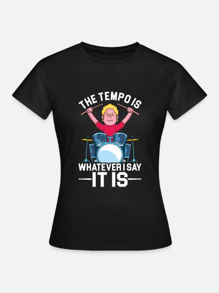 Schlagzeug Schlagzeuger - Dame-T-shirt - sort