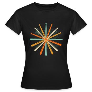 Cadeau de baguettes de batterie - T-shirt Femme - noir - Devant - AI Model Female 172 dark (172cm)