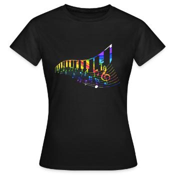 Musique classique au piano - T-shirt Femme - noir - Devant - AI Model Female 172 dark (172cm)