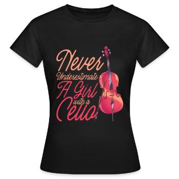Cello - Frauen T-Shirt - Schwarz - Vorne - AI Model Female 172 dark (172cm)