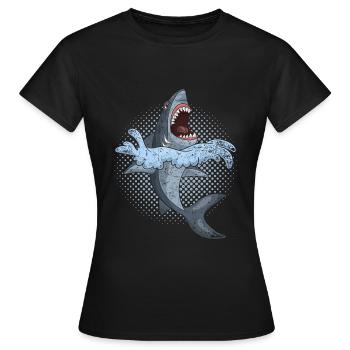 Shark - Women's T-Shirt - black - Front - AI Model Female 172 dark (172cm)