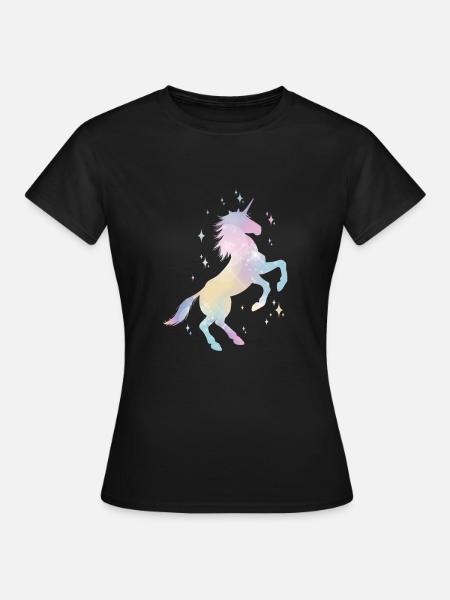 Einhorn - Frauen T-Shirt - Schwarz