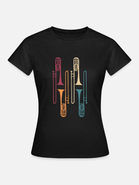 Posaune Instrument - Frauen T-Shirt - Schwarz