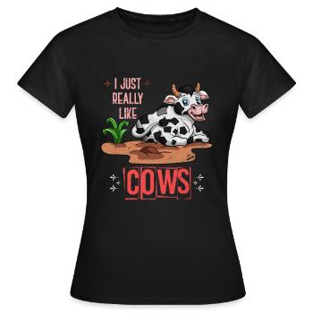 Vaches - T-shirt Femme - noir - Devant - AI Model Female 172 dark (172cm)