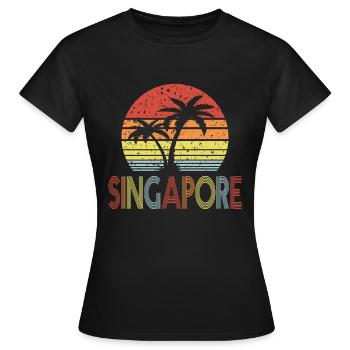 Singapour - T-shirt Femme - noir - Devant - AI Model Female 172 dark (172cm)