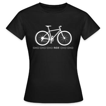 bike Fahrrad radlos Drahtesel sattelfest radeln - Frauen T-Shirt - Schwarz - Vorne - AI Model Female 172 dark (172cm)