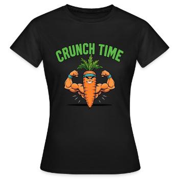 Crunch Time - Carotte forte dans le style fitness - T-shirt Femme - noir - Devant - AI Model Female 172 dark (172cm)