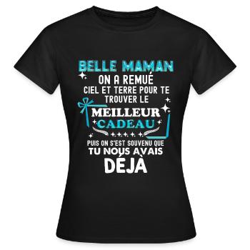 Belle Maman Le Cadeau Des Enfants - T-shirt Femme - noir - Devant - AI Model Female 172 dark (172cm)