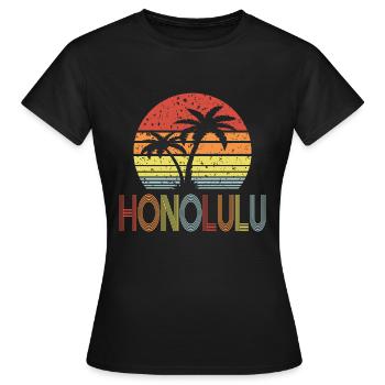 Honolulu - Frauen T-Shirt - Schwarz - Vorne - AI Model Female 172 dark (172cm)
