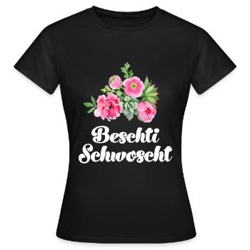 Beschti Schwoscht Schweiz Schwester Schweizerin - Frauen T-Shirt - Schwarz - Vorne - AI Model Female 172 dark (172cm)