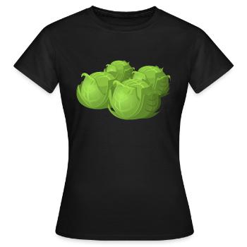 salad salad lettuce halloween vegetables vegetables7 - Women's T-Shirt - black - Front - AI Model Female 172 dark (172cm)