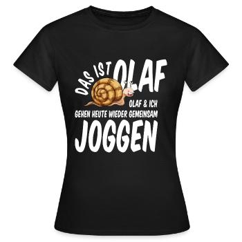 Laufshirt Jogging joggen Laufen Schnecke langsam - Frauen T-Shirt - Schwarz - Vorne - AI Model Female 172 dark (172cm)