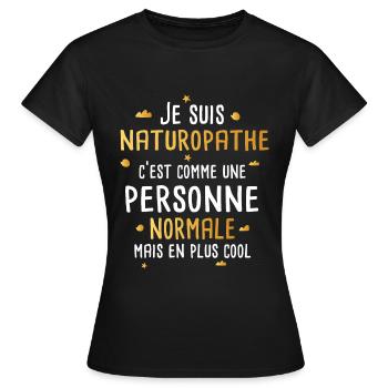 Cadeau naturopathe humour drôle - T-shirt Femme - noir - Devant - AI Model Female 172 dark (172cm)