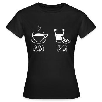 AM Coffee PM Tequila - Women's T-Shirt - black - Front - AI Model Female 172 dark (172cm)