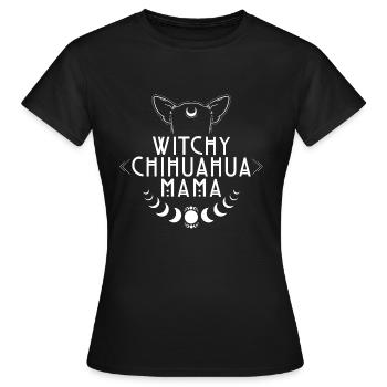 Witchy Chihuahua Mama Hunde Hexe Hexen - Frauen T-Shirt - Schwarz - Vorne - AI Model Female 172 dark (172cm)