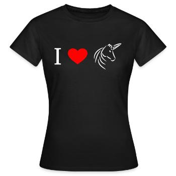 J'aime les licornes - j'aime les licornes - T-shirt Femme - noir - Devant - AI Model Female 172 dark (172cm)