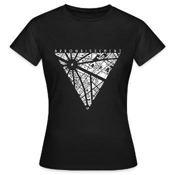 Paris arrondissement triangle white - T-shirt Femme - noir - Devant - AI Model Female 172 dark (172cm)