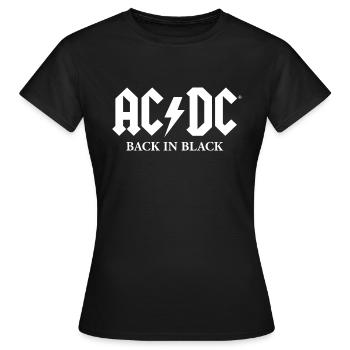 AC/DC Back In Black Album Logo Blanc - T-shirt Femme - noir - Devant - AI Model Female 172 dark (172cm)
