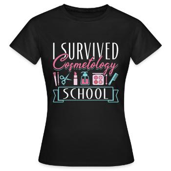 Cosmetologist I Survived - Frauen T-Shirt - Schwarz - Vorne - AI Model Female 172 dark (172cm)