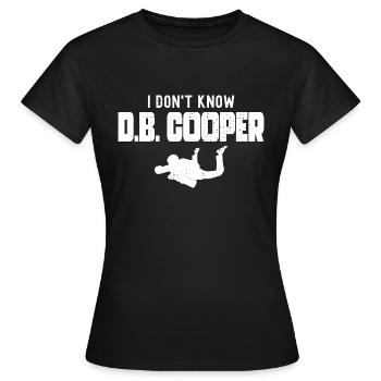 DB Cooper Air Plane Skydiving Parachute - Frauen T-Shirt - Schwarz - Vorne - AI Model Female 172 dark (172cm)