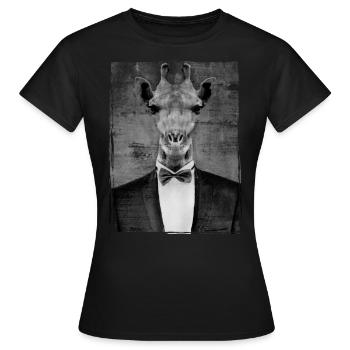 Girafe smoking - T-shirt Femme - noir - Devant - AI Model Female 172 dark (172cm)