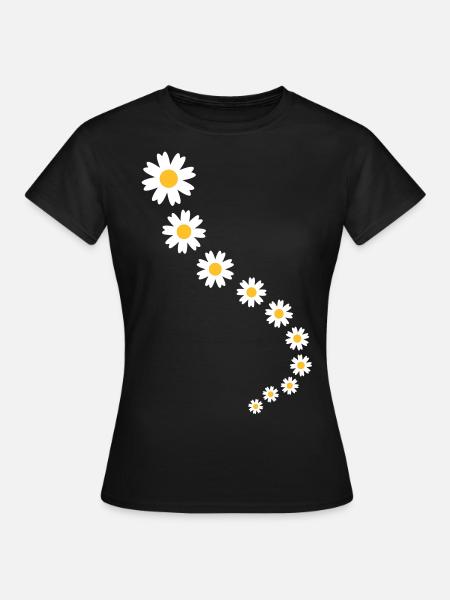 flowers - Dame-T-shirt - sort