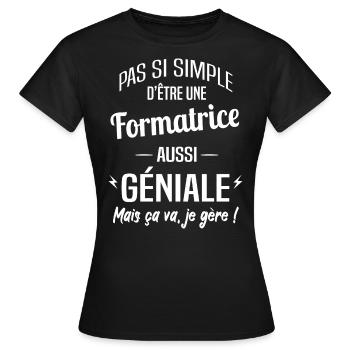 Formatrice - T-shirt Femme - noir - Devant - AI Model Female 172 dark (172cm)