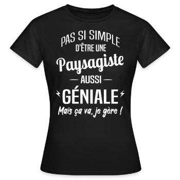 Paysagiste - T-shirt Femme - noir - Devant - AI Model Female 172 dark (172cm)