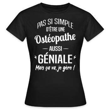 Ostéopathe - T-shirt Femme - noir - Devant - AI Model Female 172 dark (172cm)