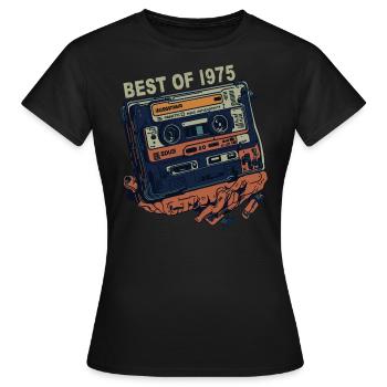 Vintage 1975 1975 Cassette - Vintage since 1975 - Women's T-Shirt - black - Front - AI Model Female 172 dark (172cm)