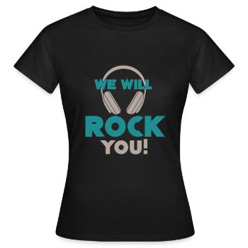 École de musique rock - T-shirt Femme - noir - Devant - AI Model Female 172 dark (172cm)