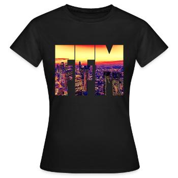 FFM Frankfurt Am Main Skyline Mainhattan - T-shirt Femme - noir - Devant - AI Model Female 172 dark (172cm)