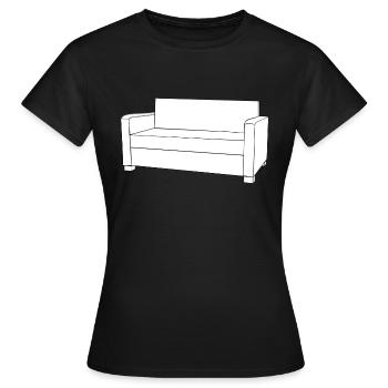 canapé canapé chaise chaise chaise table lamp lampe benc - T-shirt Femme - noir - Devant - AI Model Female 172 dark (172cm)