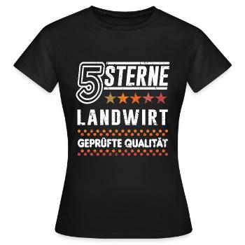 Landwirt Bauer Nahrungsmittel Tiere Natur 5 Sterne - Frauen T-Shirt - Schwarz - Vorne - AI Model Female 172 dark (172cm)