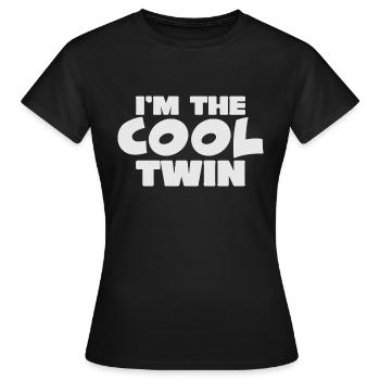 Cool Twin Funny Twin - Frauen T-Shirt - Schwarz - Vorne - AI Model Female 172 dark (172cm)