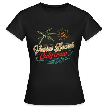 Venice Beach California | Funny gift - Women's T-Shirt - black - Front - AI Model Female 172 dark (172cm)