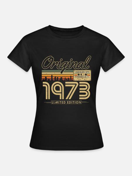 1973 Vintage Anniversaire Vintage Retro Cadeau - T-shirt Femme - noir